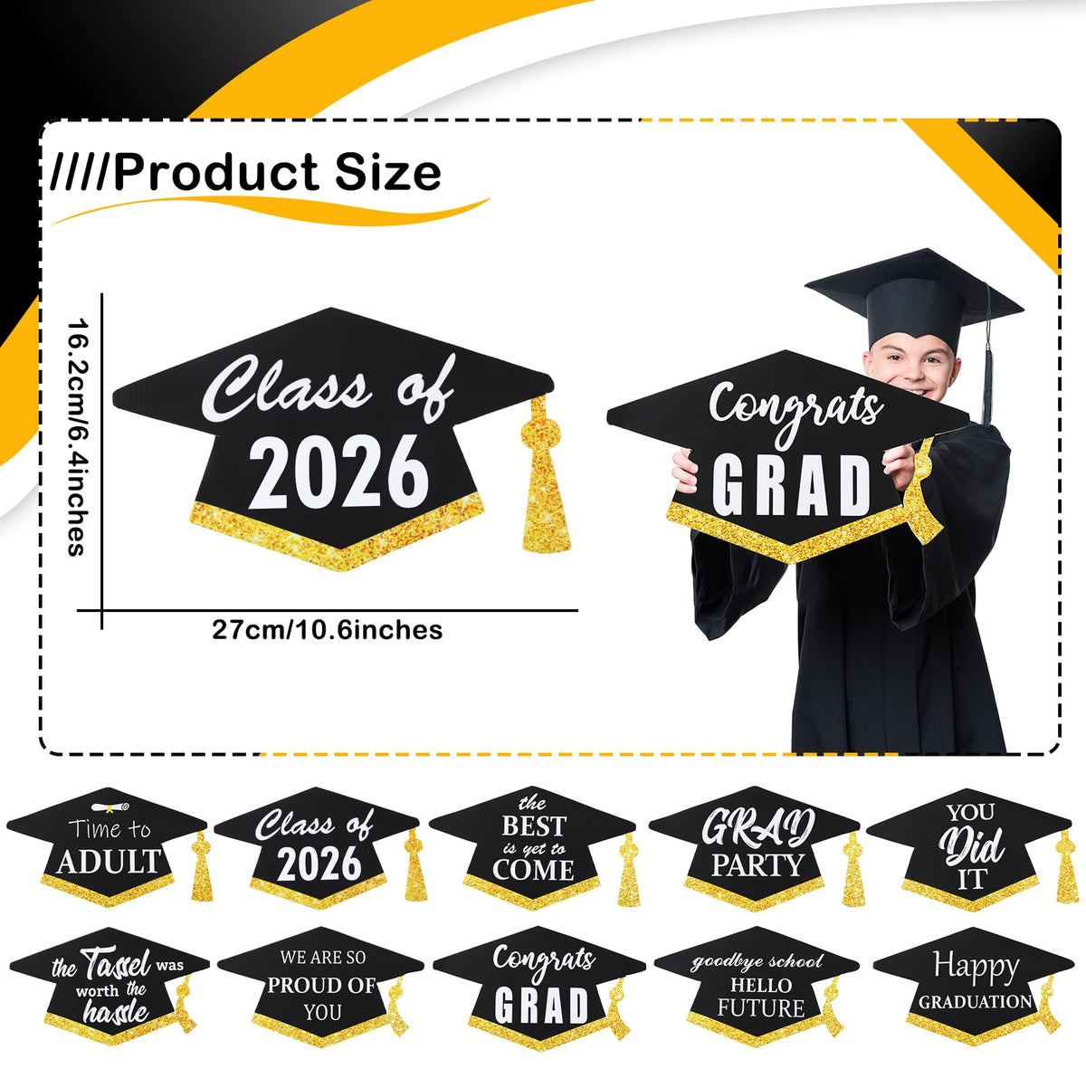Yalikop class-of-2026 banner yard sign enhances lawn decor for celebrations