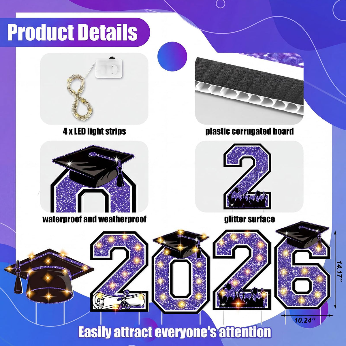 Yalikop graduation cap prop adds a classic celebratory touch to lawn decor.