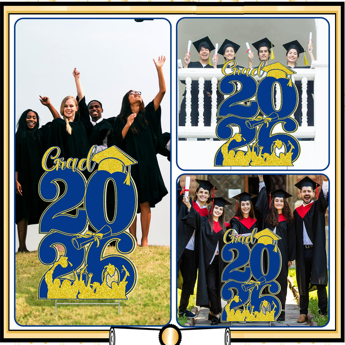 Yalikop graduation yard sign with stake supports easy setup in any yard.