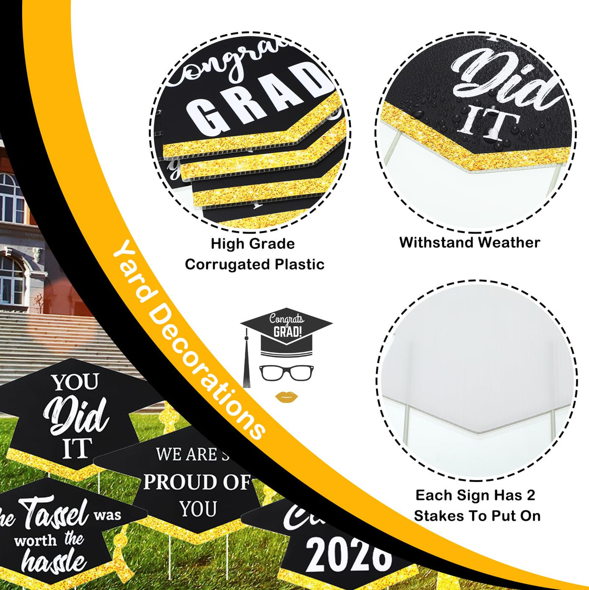 Yalikop hollow corrugated plastic signs offer durable outdoor decor that’s rain-ready