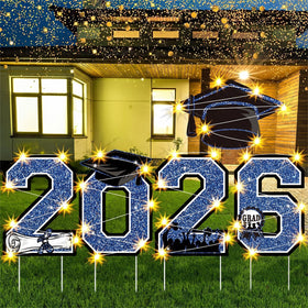 Yalikop blue yard sign enhances outdoor graduation ambiance