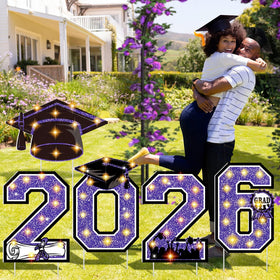 Yalikop purple-themed sign material withstands outdoors with durable waterproof plastic.