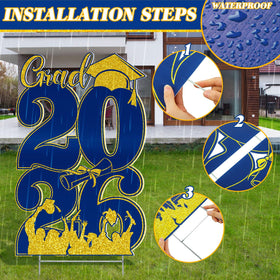 Yalikop waterproof graduation sign withstands rain with vibrant colors.