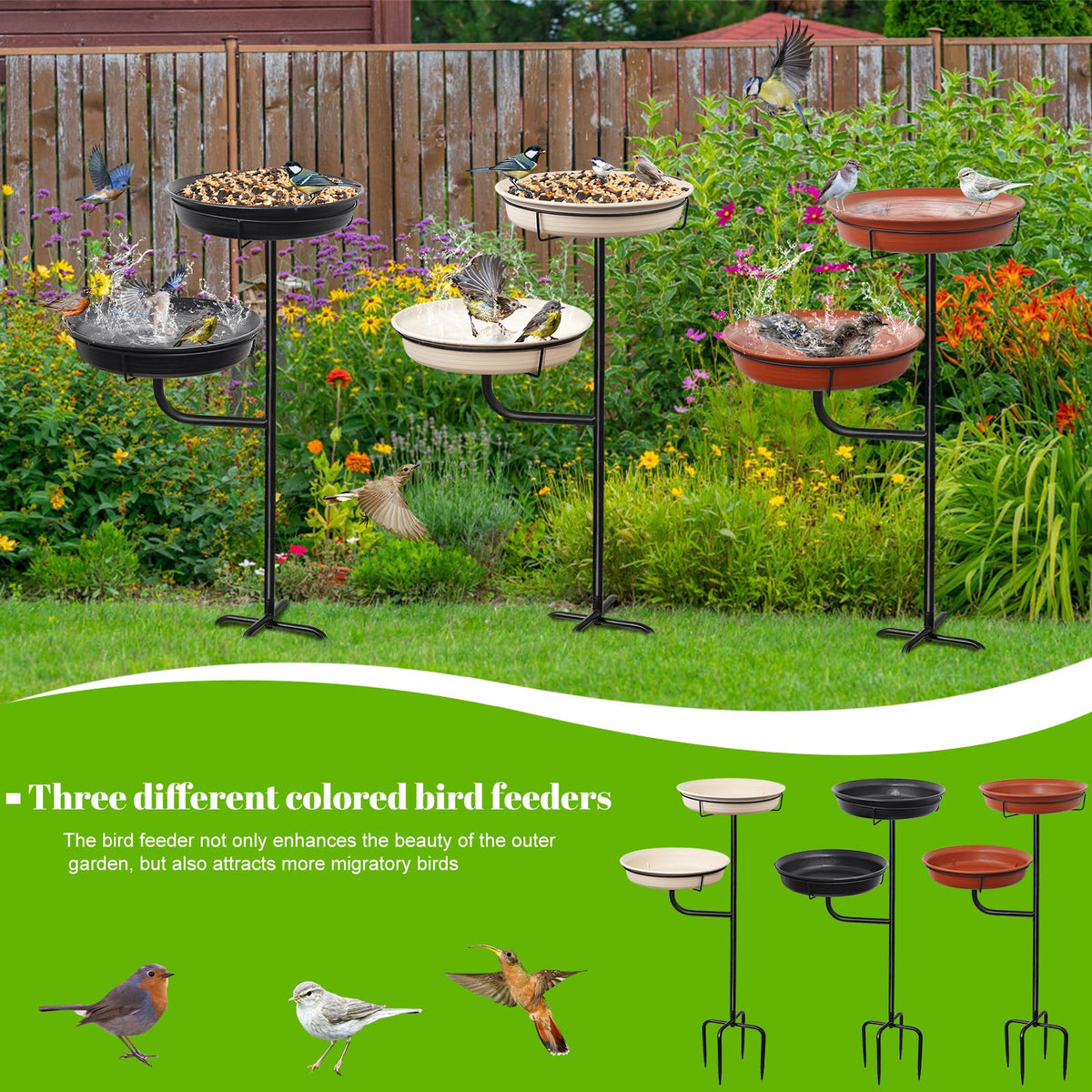 YALINKA birdbath placement enhances yard ambiance and birdwatching