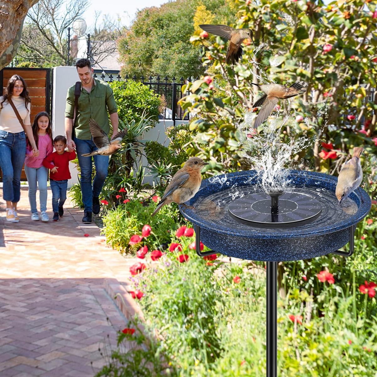 YALINKA easy-clean birdbath bowl shown detachable for quick cleaning.