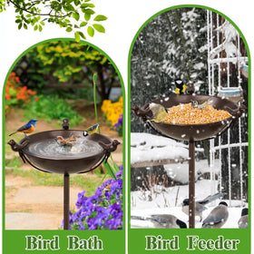 YALINKA standing birdbath shows a water-friendly design for birds.