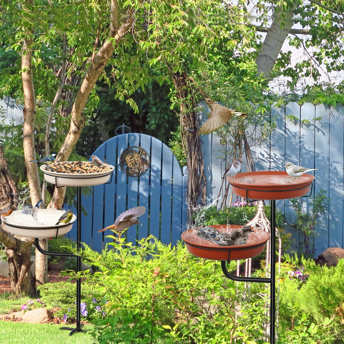 YALINKA white garden birdbath adds stylish decorative touch