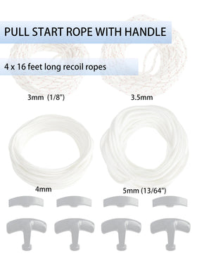 YAMAKATO 3-5mm pull cord 16ft for mid-size equipment and generators.