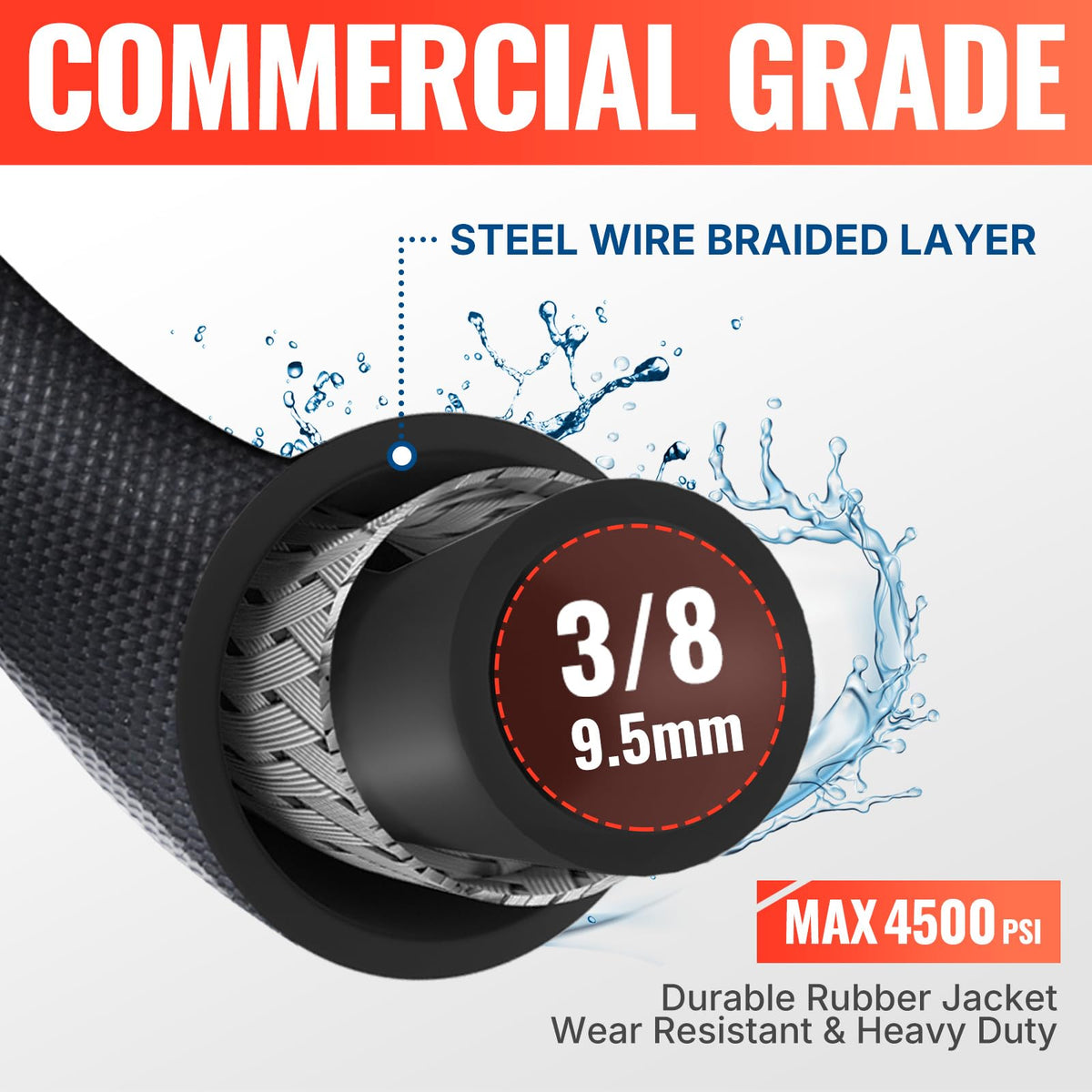 YAMATIC 38-inch steel male NPT fittings resist rust for lasting wear