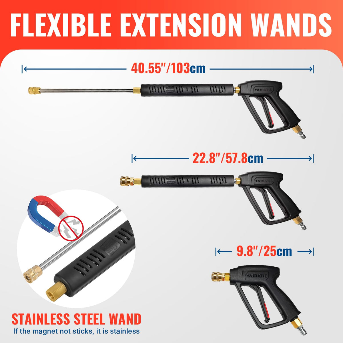 YAMATIC ABS spiral-shell wand cover protecting the wand during use.
