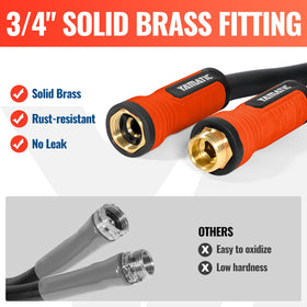YAMATIC all-season hose remains flexible from 32°F to 140°F for year-round use.