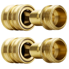 YAMATIC garden hose quick connect 34in thread close-up for secure fit and easy watering