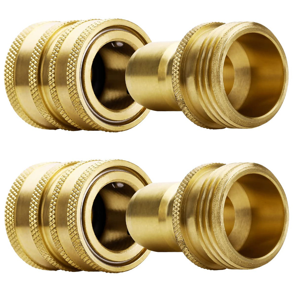 YAMATIC garden hose quick connect 34in thread close-up for secure fit and easy watering