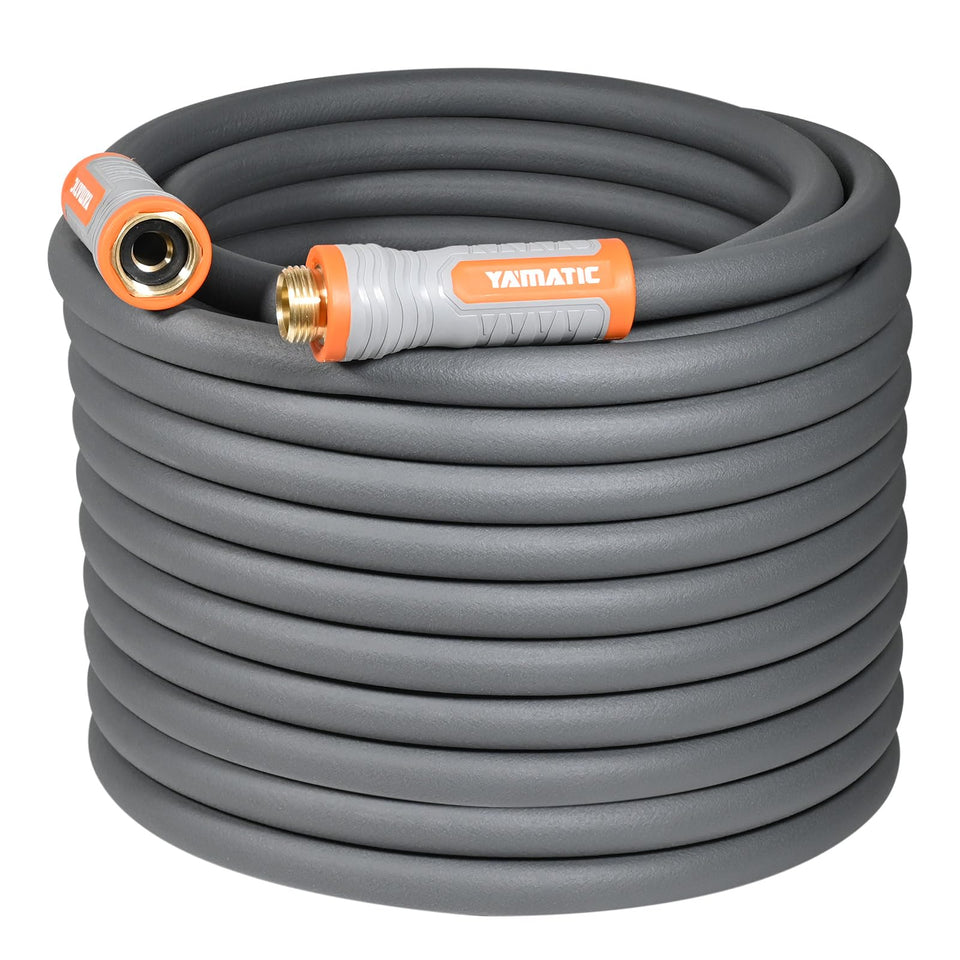 YAMATIC heavy-duty hose full view in gray for versatile use