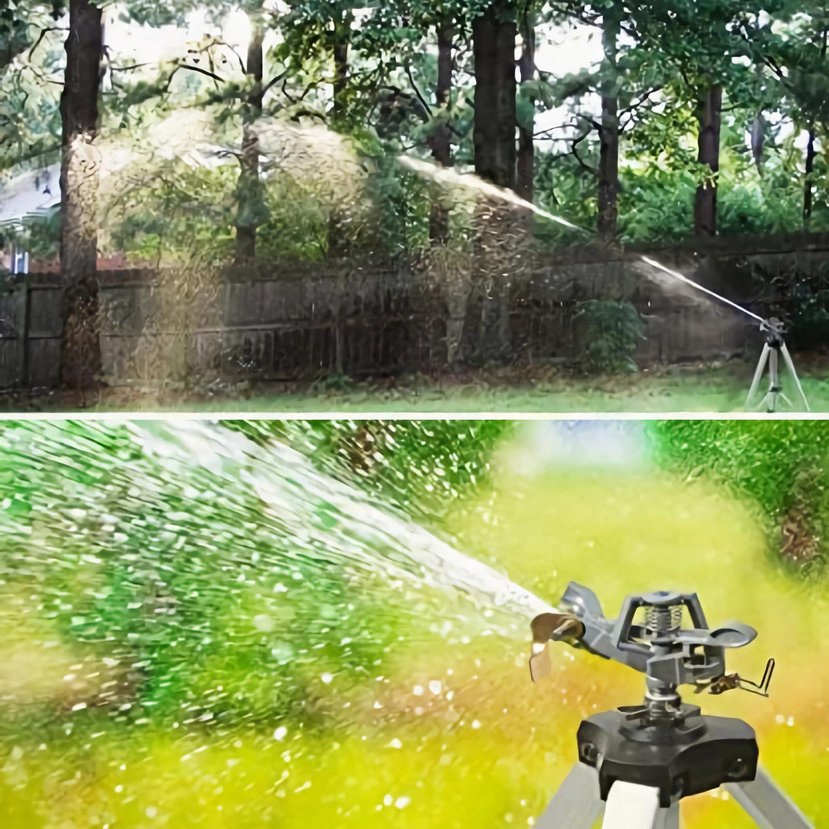 YAMATIC heavy-duty metal base providing durable support for irrigation setup