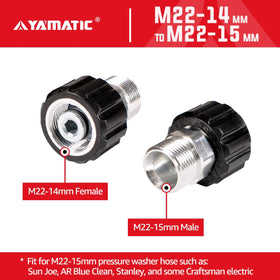 YAMATIC adapter supports up to 4500 PSI for gas and electric pressure washers