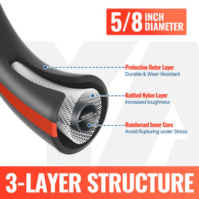 YAMATIC hose with 5-8-inch inner diameter delivering ample water