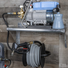 YAMATIC hose reel linkage for easy setup and organized storage