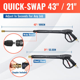 YAMATIC M22 to 14 mm male coupler enables versatile hose connections.