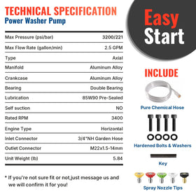 YAMATIC pump compatibility list includes Simpson Honda Karcher models for versatile replacement