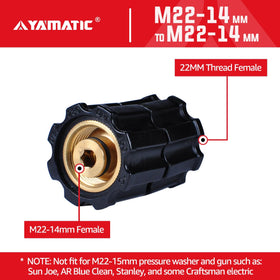 YAMATIC stabilizer installed between hose and gun demonstrating tension relief
