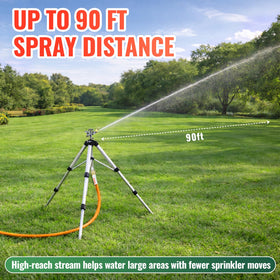 YAMATIC sprinkler watering a large yard in action