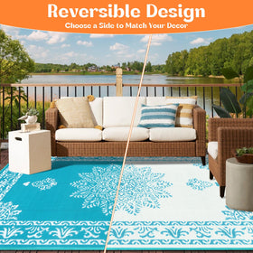 Yamaziot boho pattern rug; flip to refresh balcony looks.