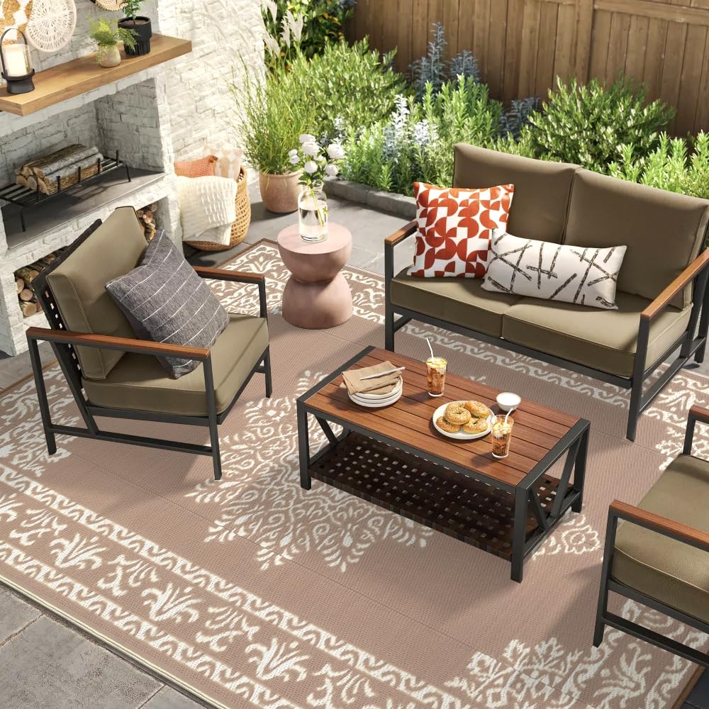 Yamaziot multi-use outdoor mat suitable for deck, porch, RV