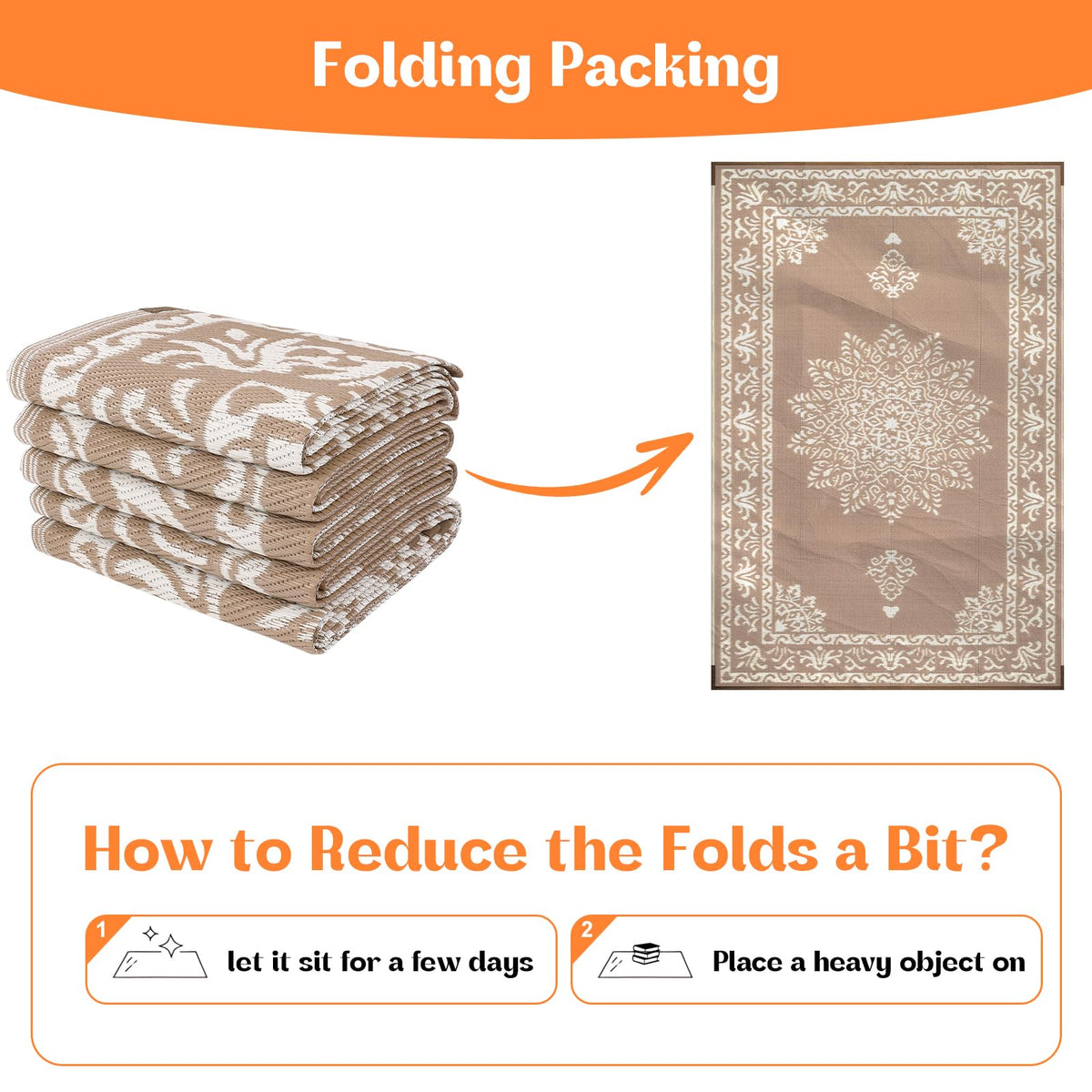 Yamaziot 8x10 ft rug folds for easy storage