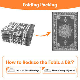 Yamaziot outdoor rug in RV camping use provides quick outdoor comfort