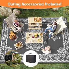 Yamaziot outdoor rug storage bag demonstrates portable setup for travel