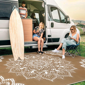 Yamaziot patio-deck-backyard rug ideal for camping and picnics