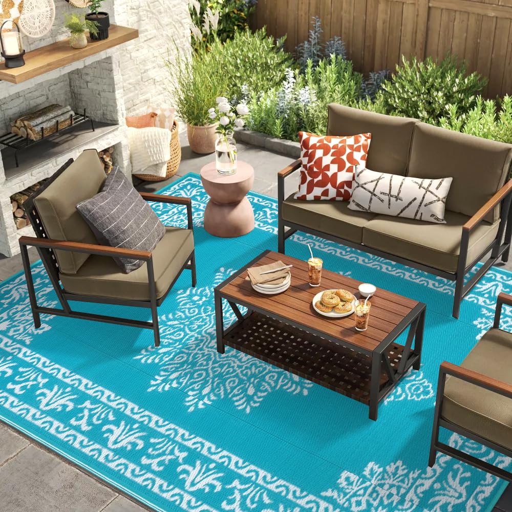 Yamaziot patio rug suits decks, patios, balconies, and RVs.