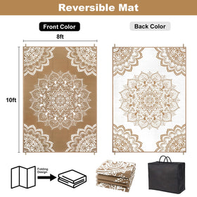 Yamaziot plastic straw rug with two sides offering versatile styling