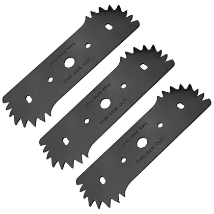 YAMTO 3-pack heat-treated edge blades close-up show durable surface for lawn edging