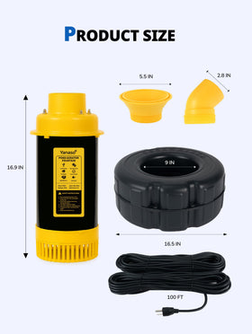 YANASO 100ft power cord enables flexible pond placement