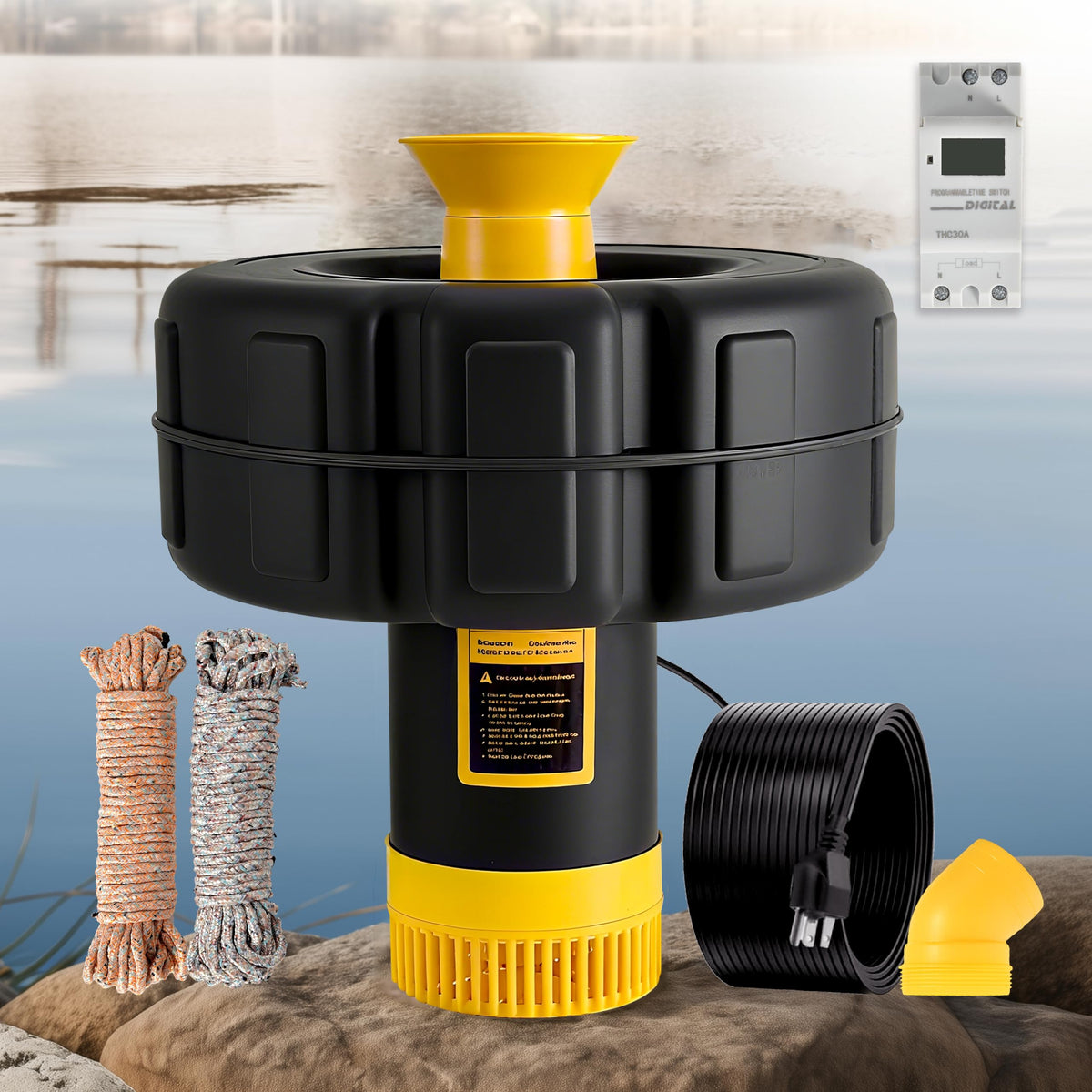 YANASO pond fountain aerator in action for healthier pond water