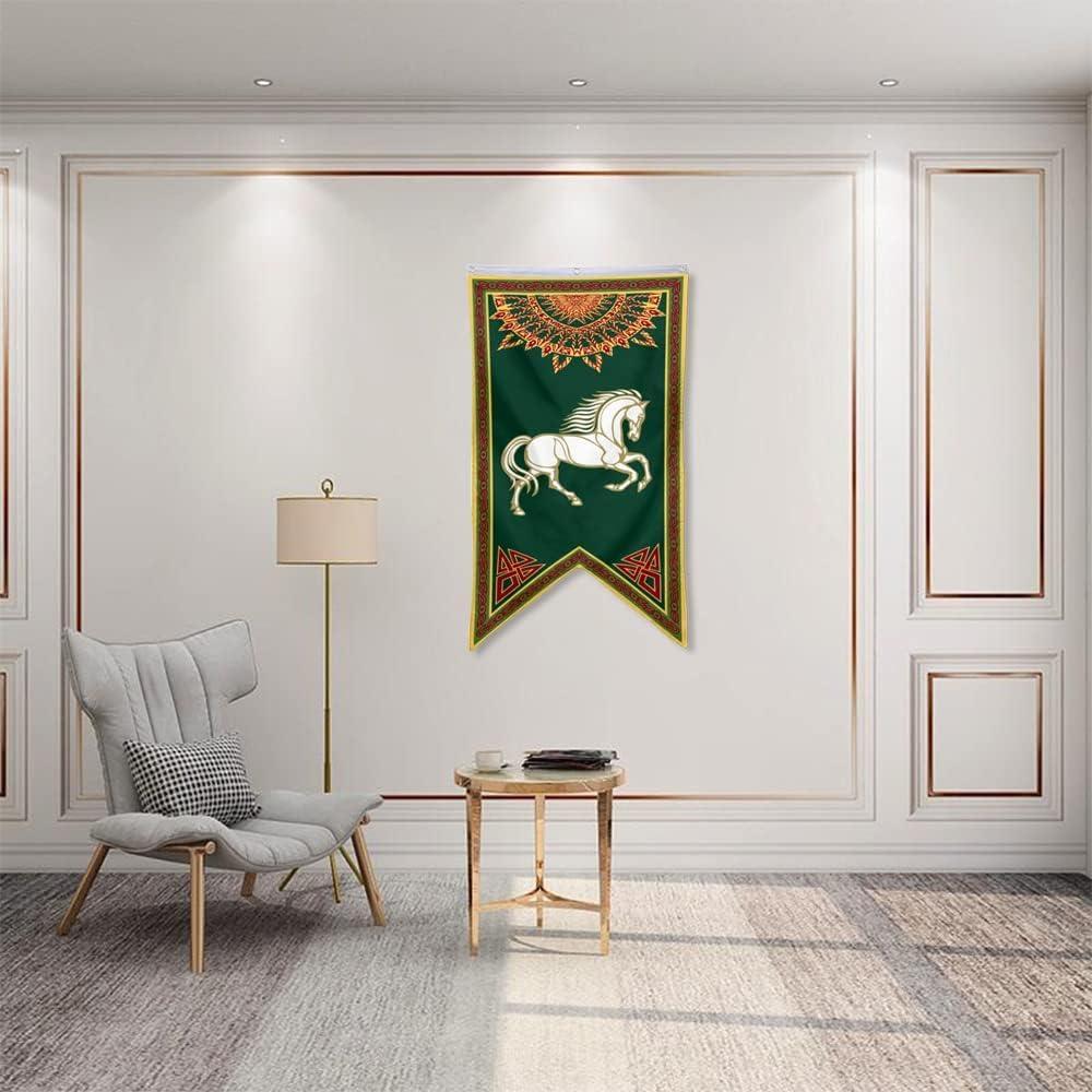 Yanbooch Lotr Rohan banner flag, detailed emblem, perfect for themed bedrooms and social spaces