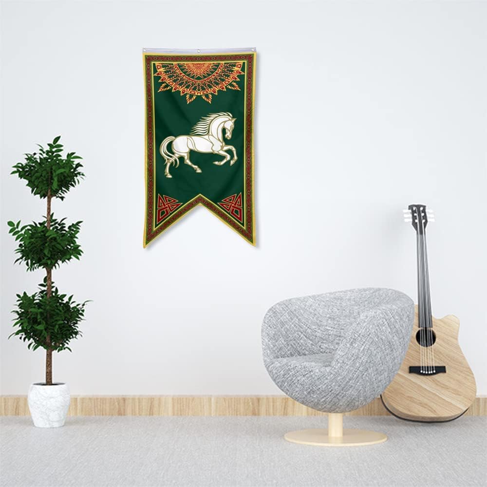 Yanbooch Lotr Rohan banner flag, party decor, adds adventure-inspired color to events
