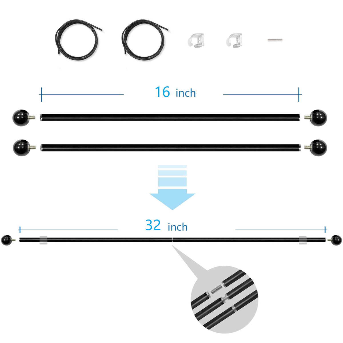 Yandood wall-mount banner hanger with decorative plastic heads