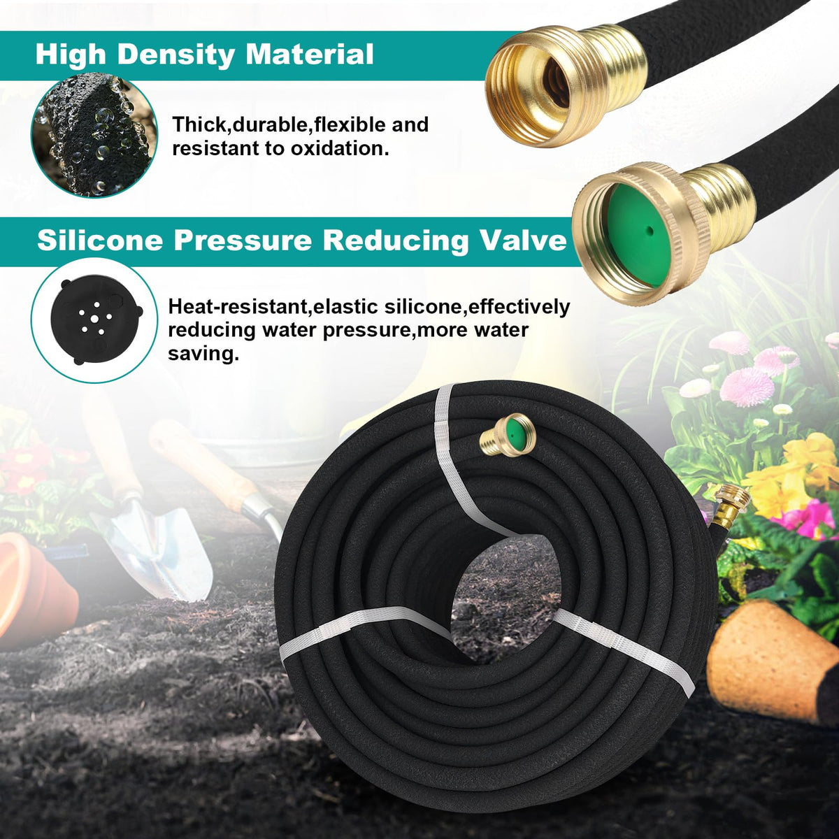 YANEYAN garden-setup shows dramatic water savings with 70% reduction when used on plant roots.