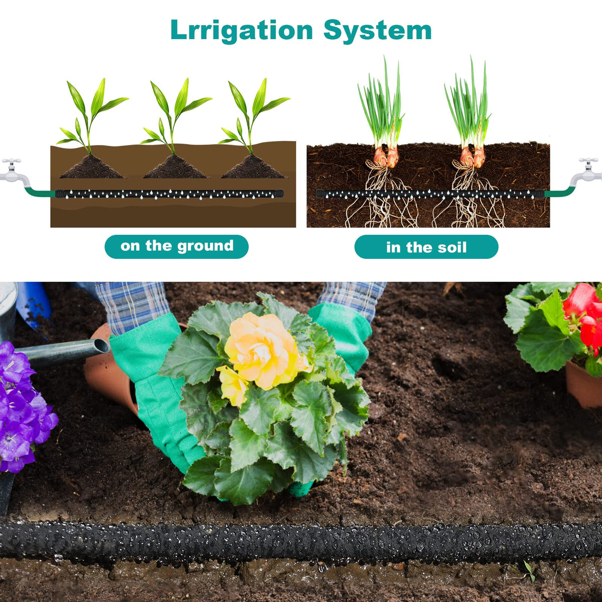 YANEYAN soft-elastic soaker hose provides durable performance for garden beds and landscapes.