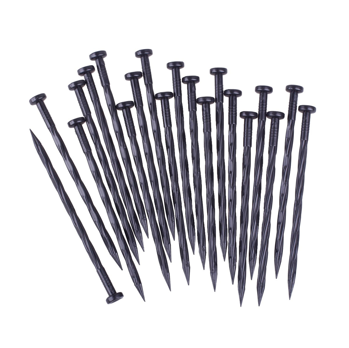 YANEYRIE spiral landscape spikes secure 8-inch anchors for pavers and weed barriers