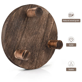 Yangbaga wooden stool display stand supports small vases and candles.