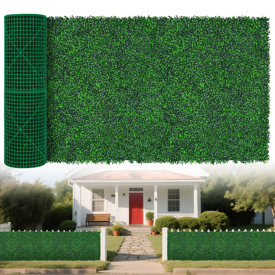 Yangrass artificial greenery wall roll provides instant privacy and lush visual appeal.