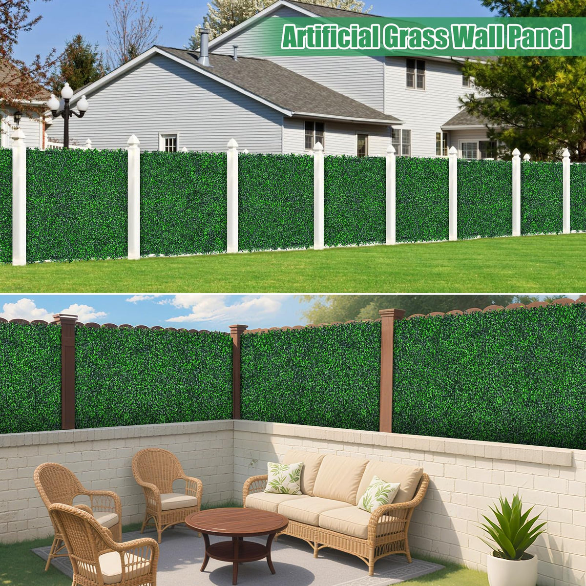 Yangrass artificial greenery wall roll easy installation with zip ties.