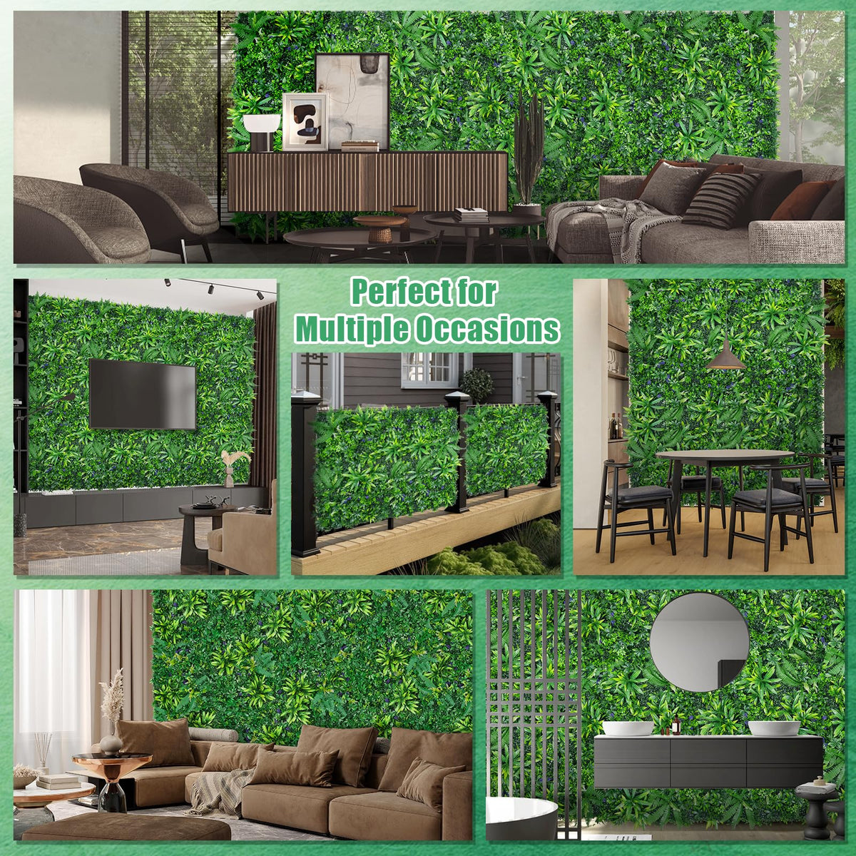 Yangrass grass wall panel with interlocking edges enables secure DIY fit