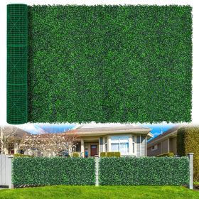 Yangrass Boxwood Roll Panel close-up leaves for lush, maintenance-free privacy and durability.