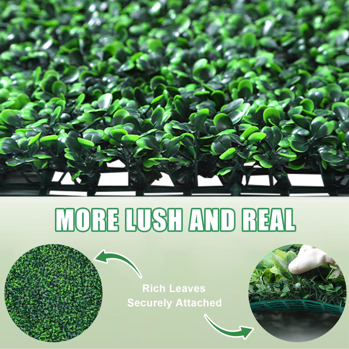Yangrass dense leaf fence panel creates a lush privacy barrier.