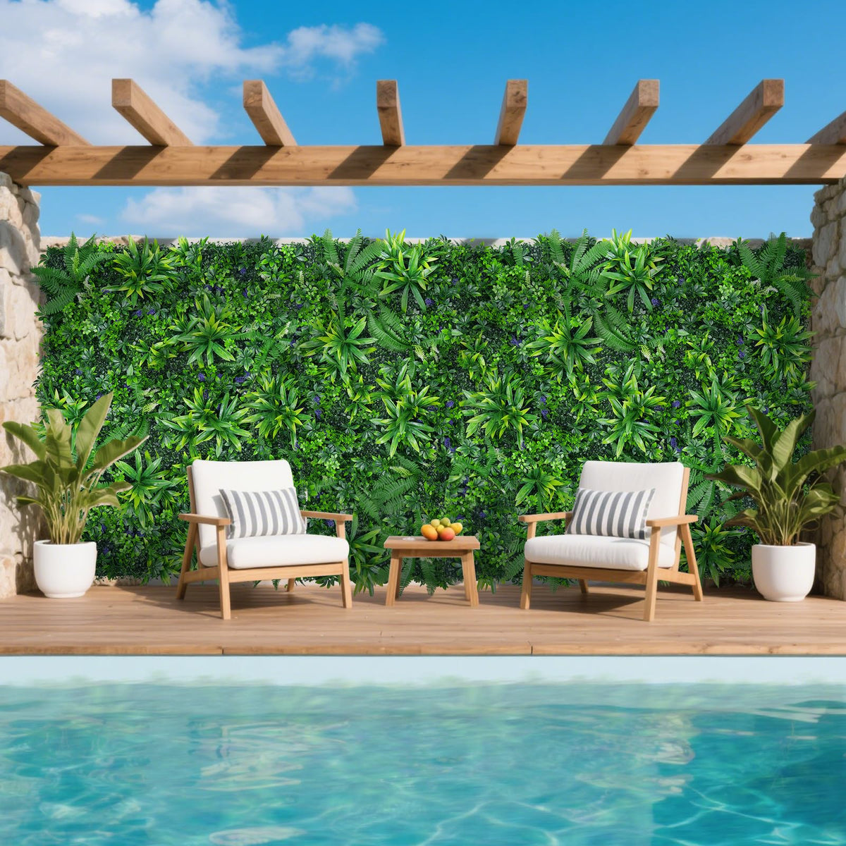 Yangrass grass wall panel 20x20 interlocking edge demonstrates quick installation